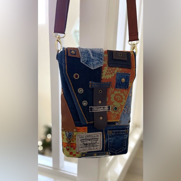 Denim Unique Upcycled Denim Crossbody Bag – Padded and Stylish - Picture 11 of 16